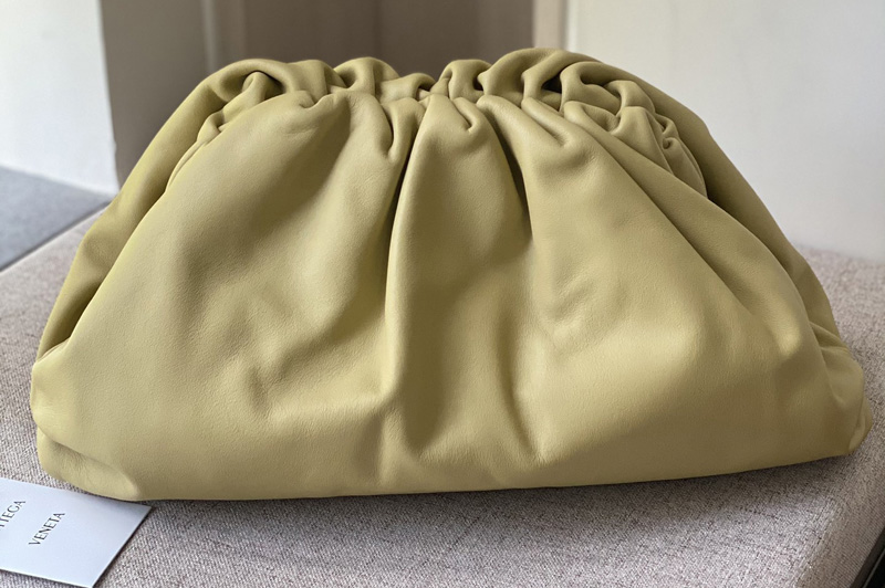 Bottega Veneta 576227 pouch bag Soft oversize clutch in Lemon Nappa leather