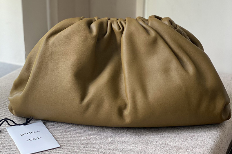Bottega Veneta 576227 pouch bag Soft oversize clutch in Khaki Nappa leather