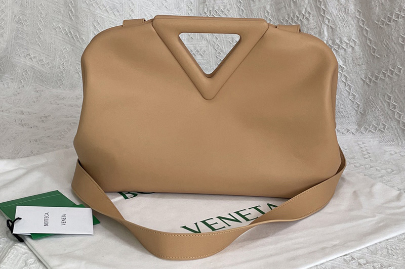 Bottega Veneta 652446 Point Top handle bag in Almond Nappa Leather