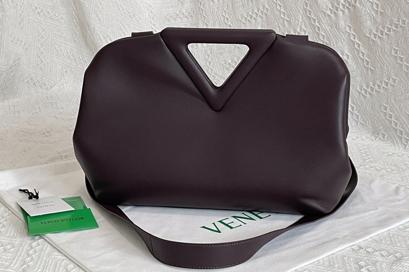Bottega Veneta 652446 Point Top handle bag in Burgundy Nappa Leather