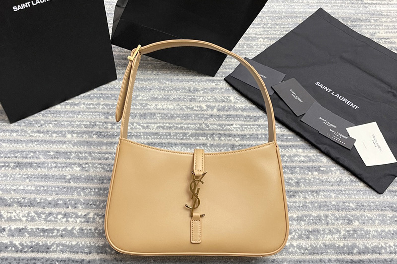 Saint Laurent 657228 YSL LE 5 À 7 HOBO BAG IN Brown Smooth LEATHER