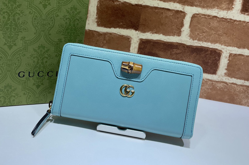 Gucci 658634 Gucci Diana continental wallet in Blue leather