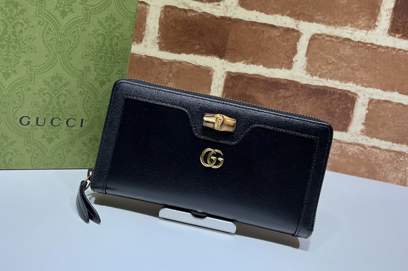Gucci 658634 Gucci Diana continental wallet in Black leather