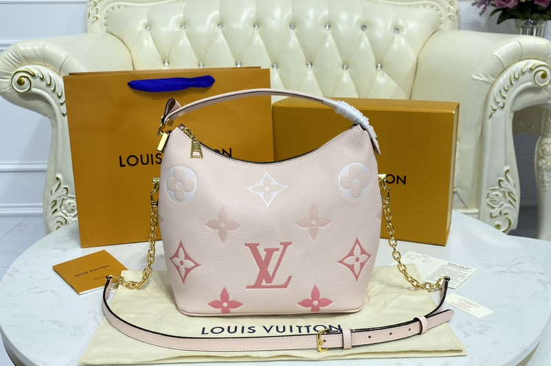 Louis Vuitton M45697 LV Marshmallow hobo bag in Pink Monogram Empreinte leather