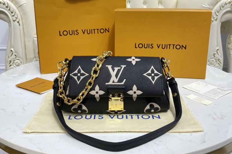 Louis Vuitton M45859 LV Favorite shoudler bag in Black/Beige Monogram Empreinte Leather