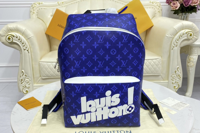 Louis Vuitton M46118 LV Trio Backpack handbag in Blue vintage Monogram canvas