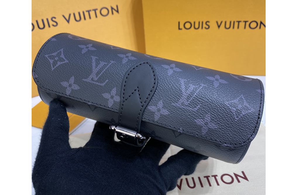 Louis Vuitton M43385 LV 3 Watch Case in Monogram Eclipse Canvas