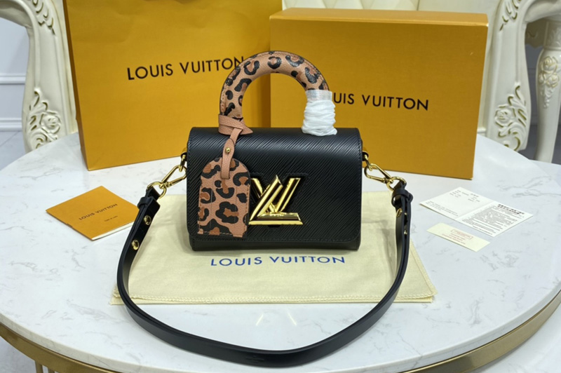 Louis Vuitton M58568 LV Twist MM handbag in Black Epi leather