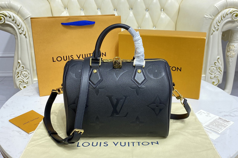 Louis Vuitton M59273 LV Speedy Bandoulière 25 handbag in Black Monogram Empreinte leather