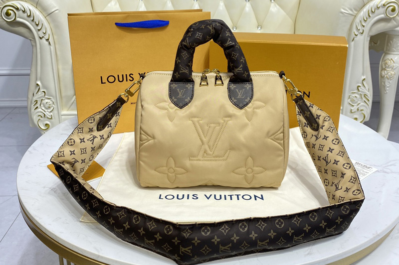 Louis Vuitton M59009 LV Speedy Bandoulière 25 handbag in Beige Econyl regenerated nylon