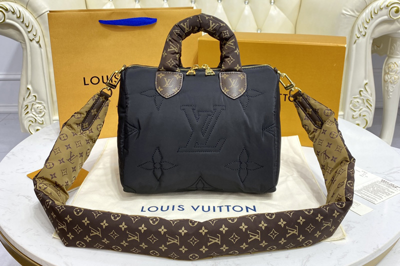Louis Vuitton M59008 LV Speedy Bandoulière 25 handbag in Black Econyl regenerated nylon
