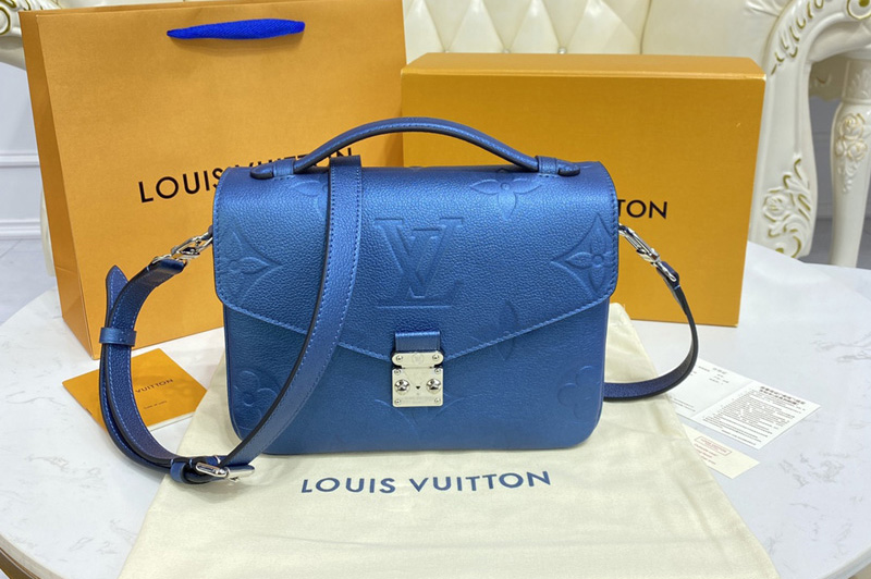 Louis Vuitton M59211 LV Pochette Metis bag in Navy Nacre Monogram Empreinte leather