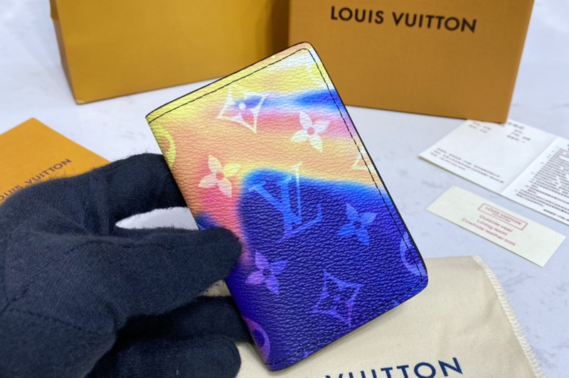 Louis Vuitton M80956 LV Pocket Organizer Wallet in Monogram Sunset coated canvas