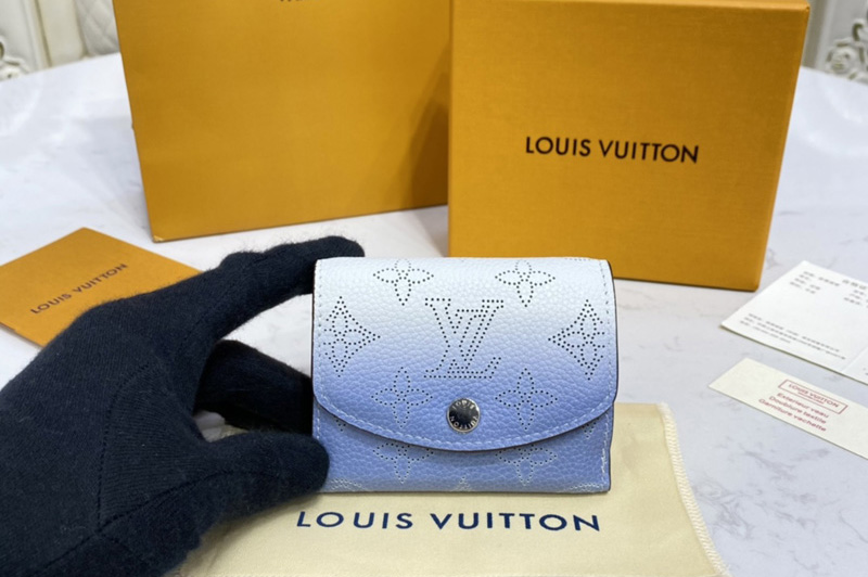 Louis Vuitton M80491 LV Iris XS wallet in Gradient Blue Mahina perforated calf leather