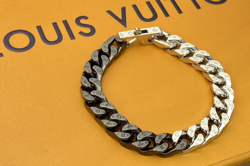Louis Vuitton M69989 LV Chain Links bracelet in Silver/Black