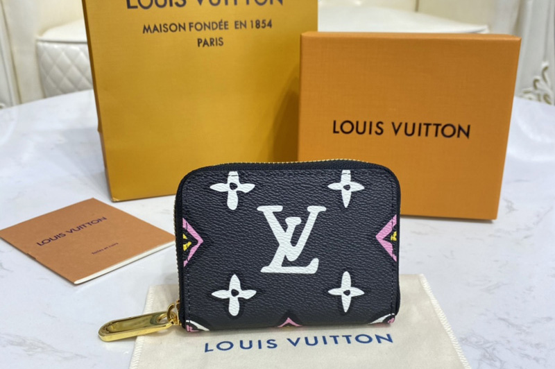 Louis Vuitton M80677 LV Zippy coin purse in Black Monogram Canvas