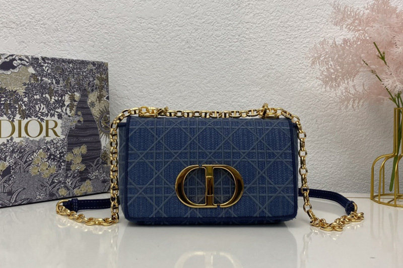 Christian Dior M9241 Small Dior Caro bag in Blue Dior Cannage Denim