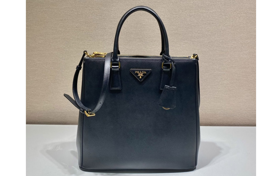 Prada 1BA304 Prada Medium Galleria Saffiano Leather Bag in Black Leather