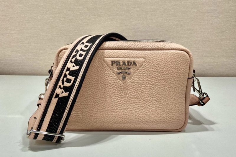 Prada 1BH082 Leather bag with shoulder strap on Water Lily Leather