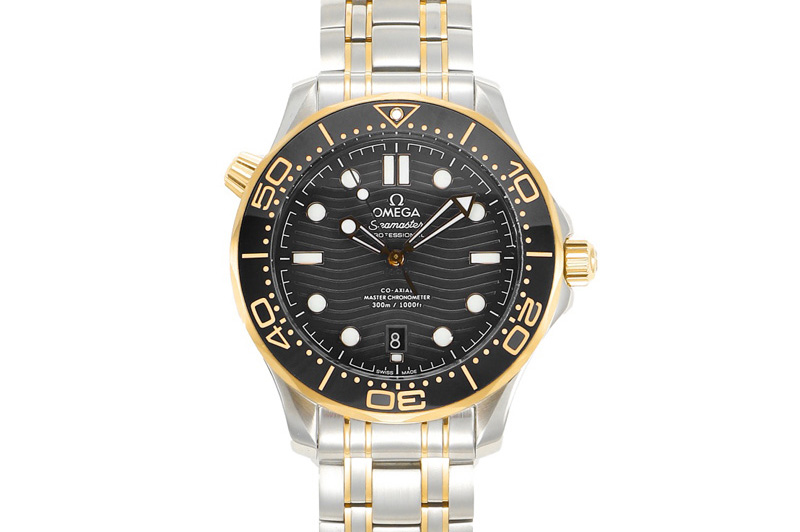 Omega 2018 Seamaster Diver 300M SS/YG VSF 1:1 Best Edition YG Bezel Black Dial on SS/YG Bracelet A8800