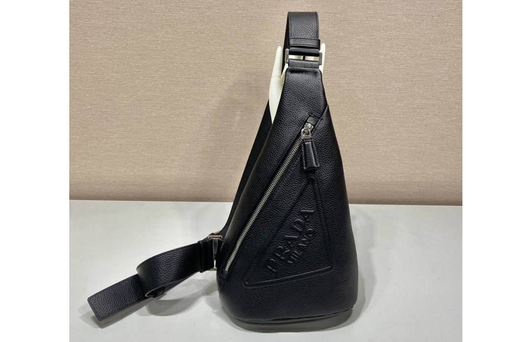 Prada 2VZ098 Prada Cross leather bag on Black Leather