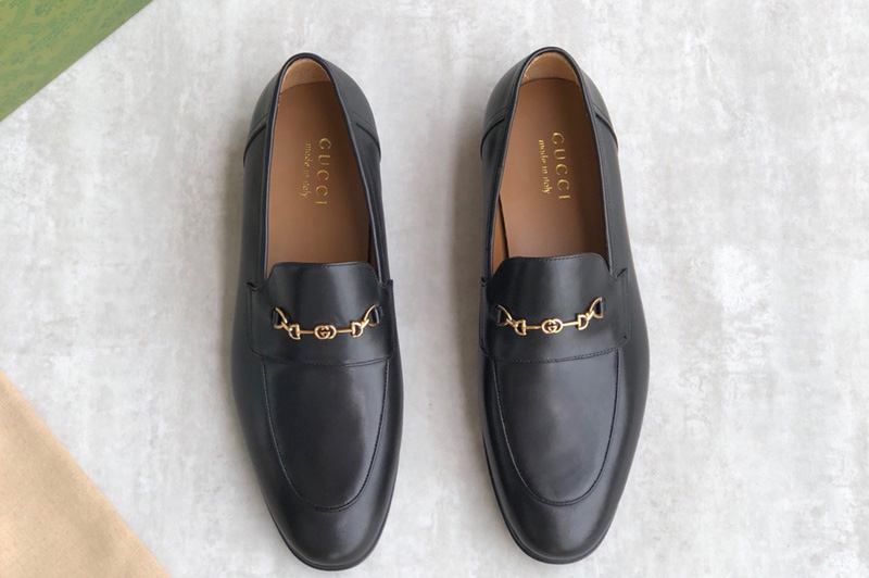 Gucci 406994 Gucci Jordaan leather loafer on Black Leather