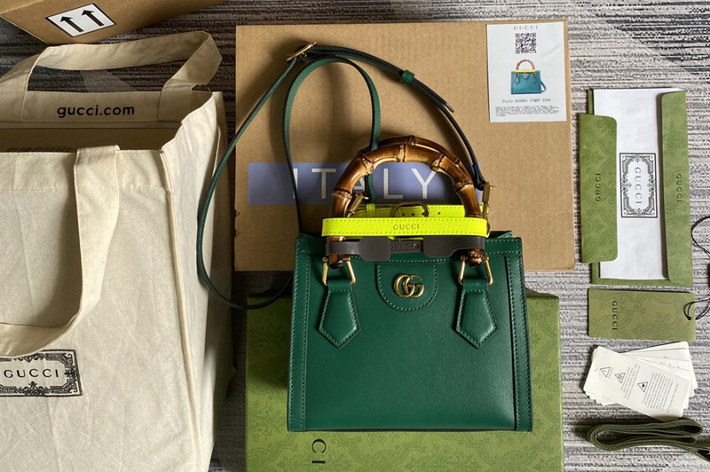 Gucci 655661 Gucci Diana mini tote bag in Green leather