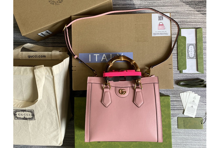 Gucci 660195 Gucci Diana small tote bag in Pink leather