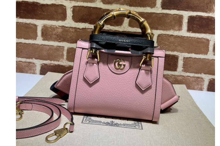 Gucci 702732 Gucci Diana mini tote bag in Pink leather