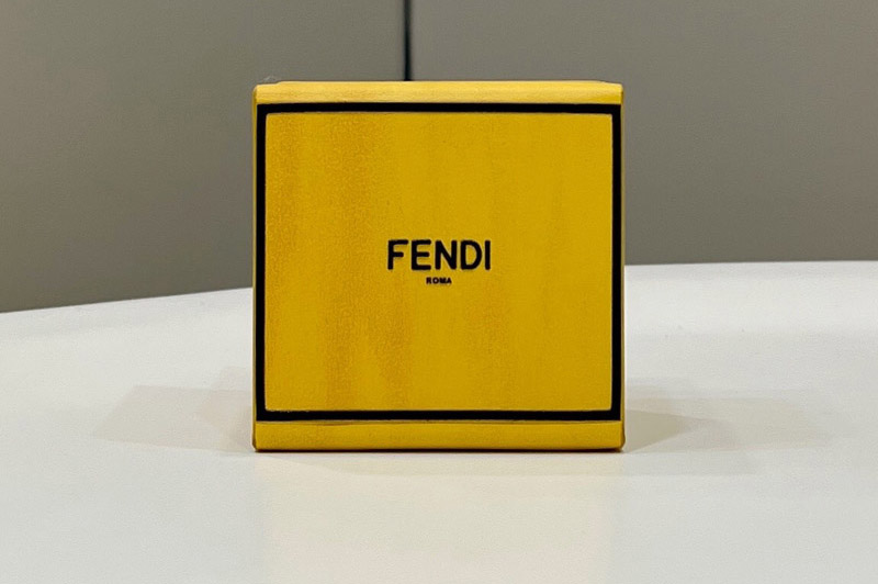 Fendi 7AR917 Mini box type Key Case accessories key charm Bag Charm in Yellow Leather