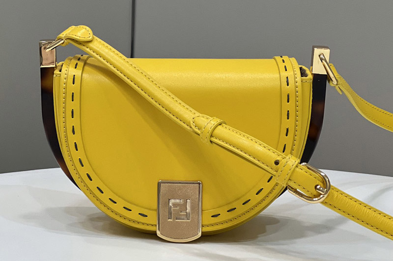 Fendi Moonlight Saddle Bag in Yellow Leather