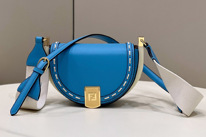 Fendi Moonlight Saddle Bag in Blue Leather