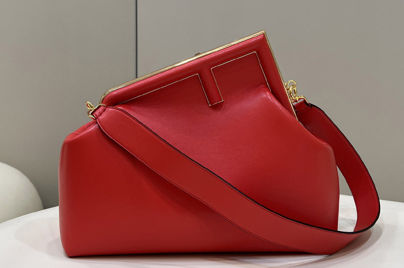 Fendi 8BP127 Fendi First Medium bag in Red leather