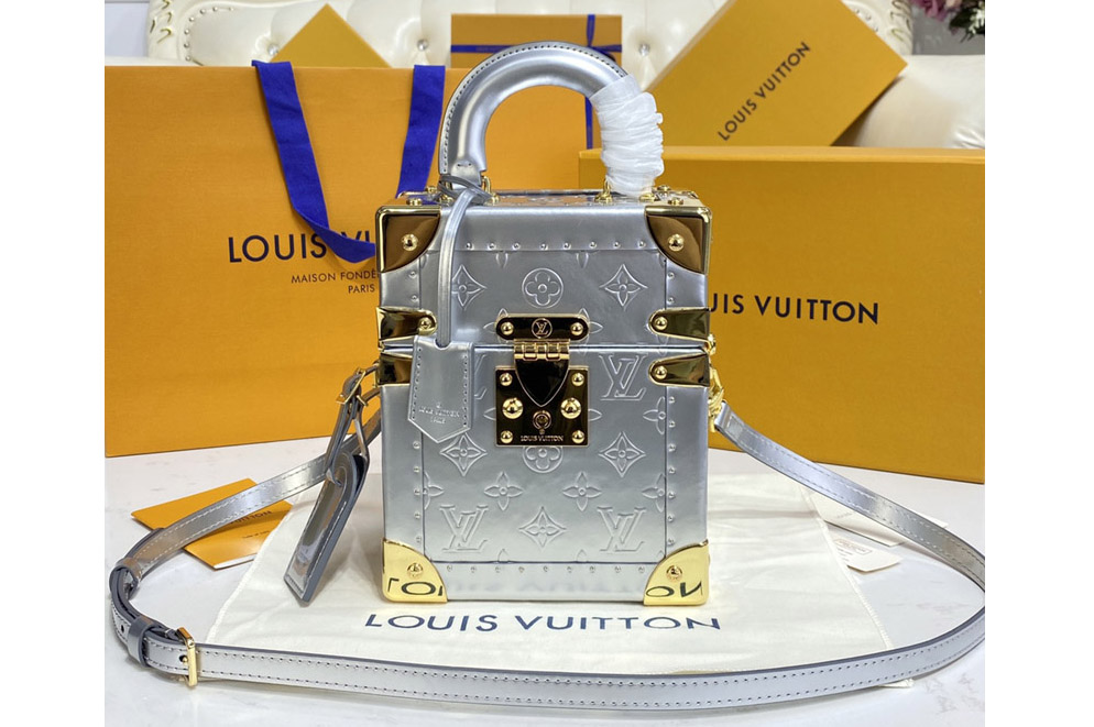 Louis Vuitton M10115 LV Camera box in Silver Monogram embossed puffy lambskin