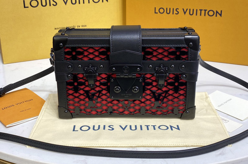 Louis Vuitton M20353 LV Petite Malle handbag in Black Patent calfskin
