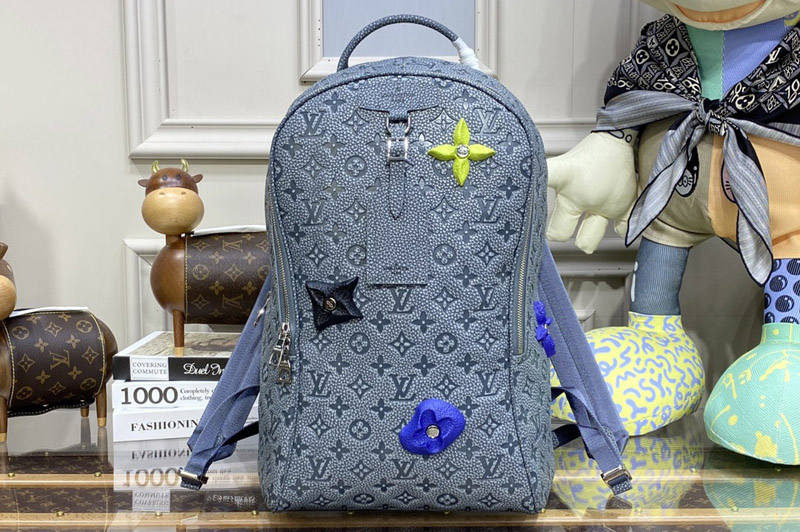 Louis Vuitton M20877 LV Ellipse Backpack in Gray Taurillon Monogram embossed cowhide leather
