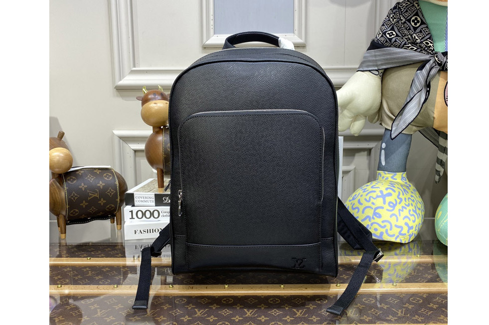 Louis Vuitton M30857 LV Adrian Backpack in Black Taiga leather