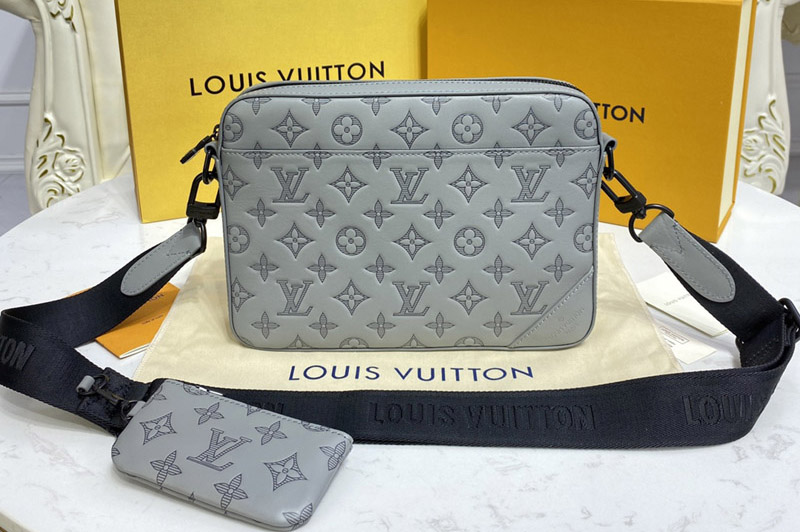Louis Vuitton M46104 LV Duo Messenger bag in Gray Monogram Shadow leather