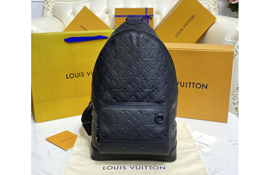 Louis Vuitton M46107 LV Racer Slingbag in Black Monogram Shadow leather
