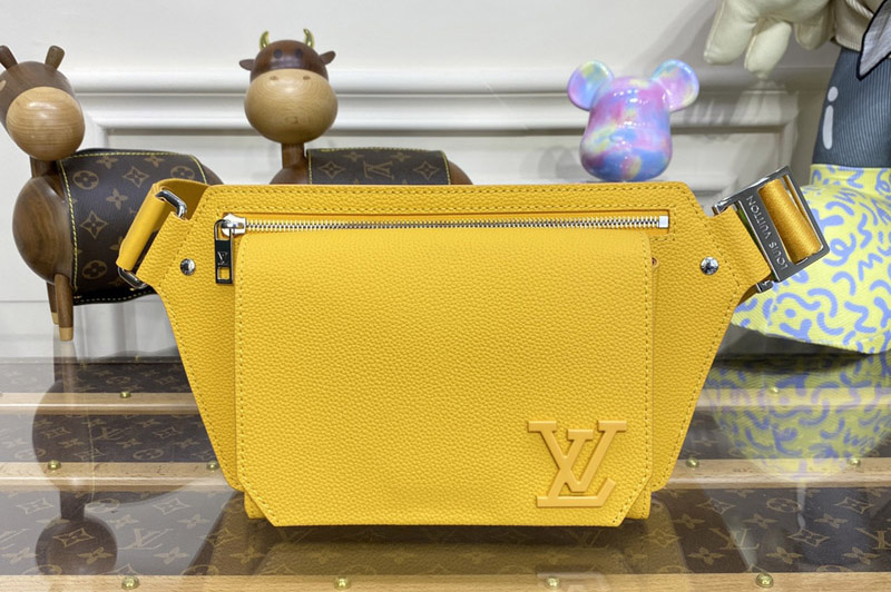 Louis Vuitton M57081 LV Takeoff Sling Bag in Yellow grained calf leather