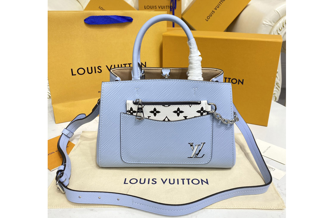 Louis Vuitton M59950 LV Marelle Tote BB bag in Blue Epi leather