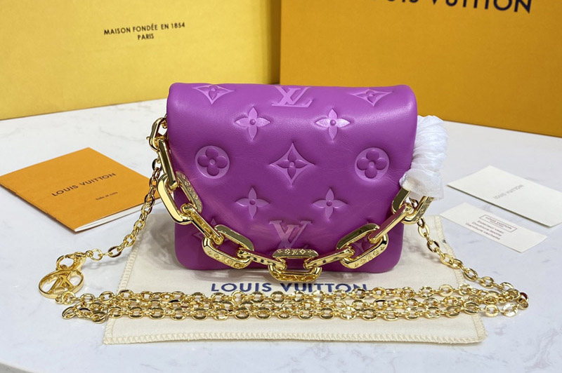 Louis Vuitton M81127 LV Coussin Beltbag Bag in Purple Monogram-embossed puffy lambskin
