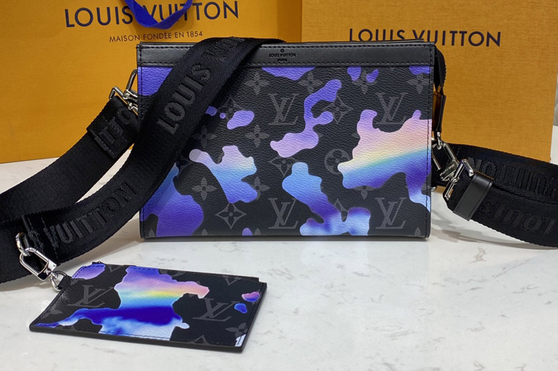 Louis Vuitton M81753 LV Gaston wearable wallet in Sunrise Monogram Eclipse coated canvas