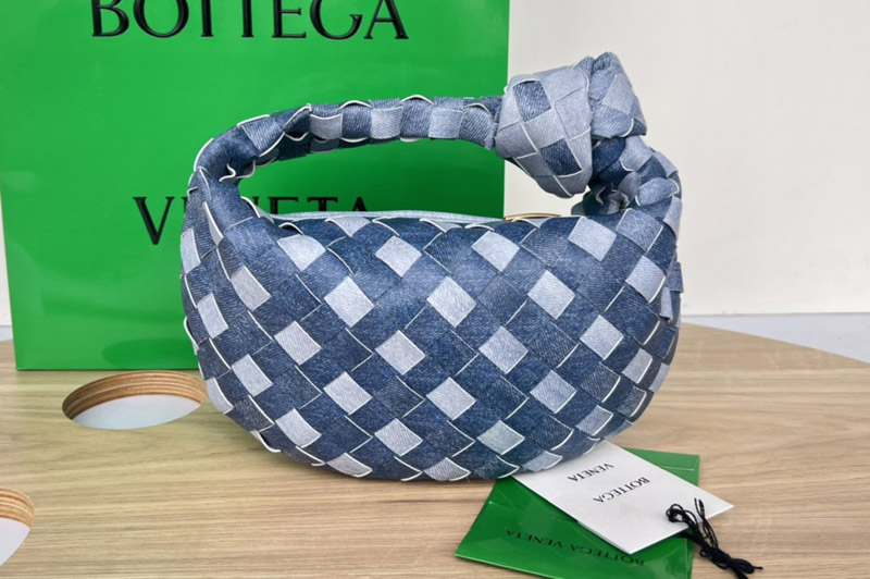 Bottega Veneta 651876 Mini Jodie Bag in intrecciato denim effect leather