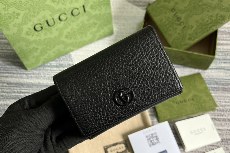 Gucci ‎ 644407 GG Marmont Medium Wallet in Black Leather