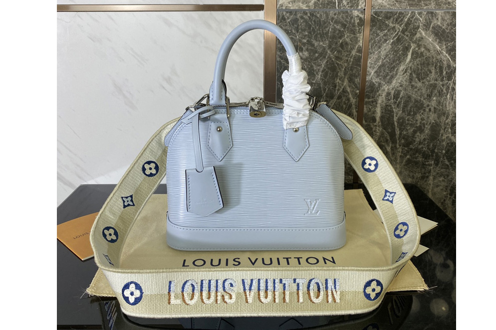 Louis Vuitton M59345 LV Alma BB Bag on Blue Epi Leather