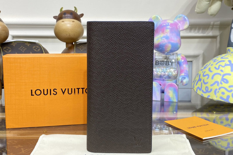 Louis Vuitton M81554 LV Brazza Wallet in Brown Taiga cowhide leather