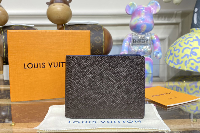 Louis Vuitton M81628 LV Slender Wallet in Brown Taiga leather