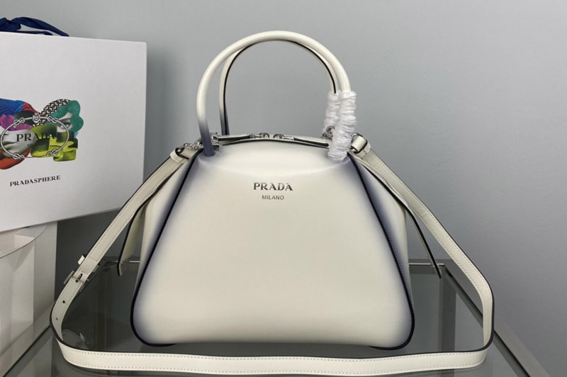 Prada 1BA366 Small brushed leather Prada Supernova handbag in White Leagther