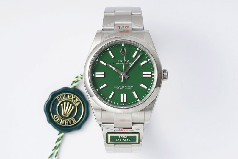 Rolex Oyster Perpetual 41mm 124300 KING 1:1 Best Edition 904L Steel Green Dial on SS Bracelet K3230